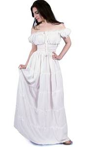 lot 232 image: Renaissance Boho Peasant Hippie Maxi Tiered Sun Dress