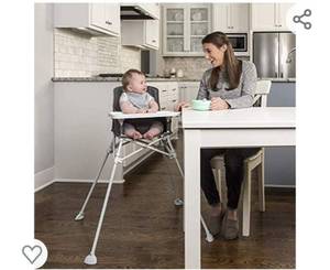 lot 234 image: Regalo My High Chair Portable Travel Fold & Go Highchair, Indoor and Outdoor, Bonus Kit, Includes Tray with Cup Holder, Grey