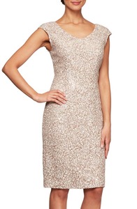 lot 235 image: Alex Evenings Sequin Corded Lace Cocktail Dress in ChampagneIvory at Nordstrom, Size 4P