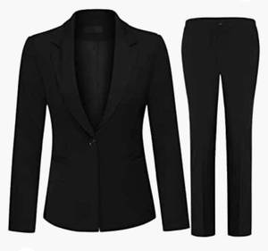 lot 238 image: YUNCLOS Womens 2 Piece Office Lady Business Suit Set Slim Fit Blazer Pant , size m
