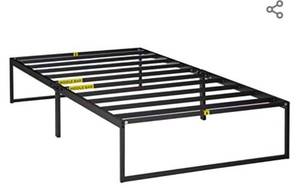 lot 252 image: ZINUS Lorelai 12 Inch Metal Platform Bed Frame  Mattress Foundation with Steel Slat Support  No Box Spring Needed  Easy Assembly, Twin, Black