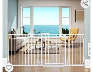 lot 261 image: ALLAIBB Extra Wide Pressure Mounted Baby Gate Walk Through Child Kids Safety Toddler Tension White Long Large Pet Dog Gates with Extension for doorways Kitchen and Living Room (71.65-76.38182-194cm)
