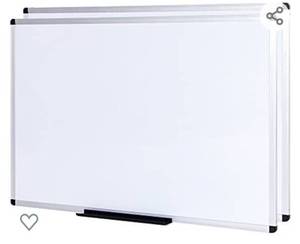 lot 268 image: VIZ-PRO Dry Erase BoardWhiteboard, Non-Magnetic, Pack of 2, 36 x 24 Inches, Wall Mounted Board for School Office and Home