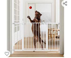 lot 282 image: Tokkidas 29.5-51.6 Auto Close Safety Baby Gate, Extra Tall and Wide Dog Gate, Durable Easy Walk Thru Child Gate for Stairs, Doorways, House, Pressure Mounted Kit, White