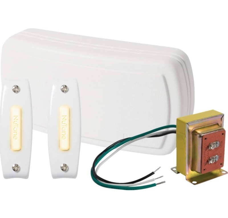 lot 380 image: New Broan-NuTone BK125LWH Builder Chimes Kit w Two Lighted Pushbuttons
