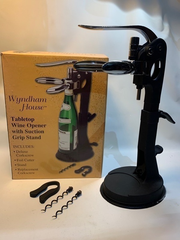 lot 210 image: Wyndham House Tabletop Wine Opener w Suction Grip Stand