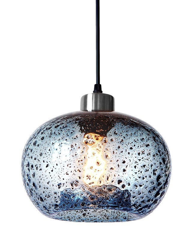 lot 233 image: New Casamotion 9 Modern Pendant Lighting Blue Blown Glass Light Fixture Mod