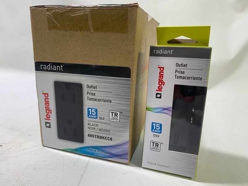 lot 161 image: 8 New Duplex Radiant Black Outlets