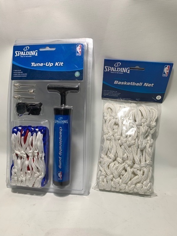 lot 193 image: New NBA Official Spalding Tune-Up Kit and Heavy Duty Basketball Net