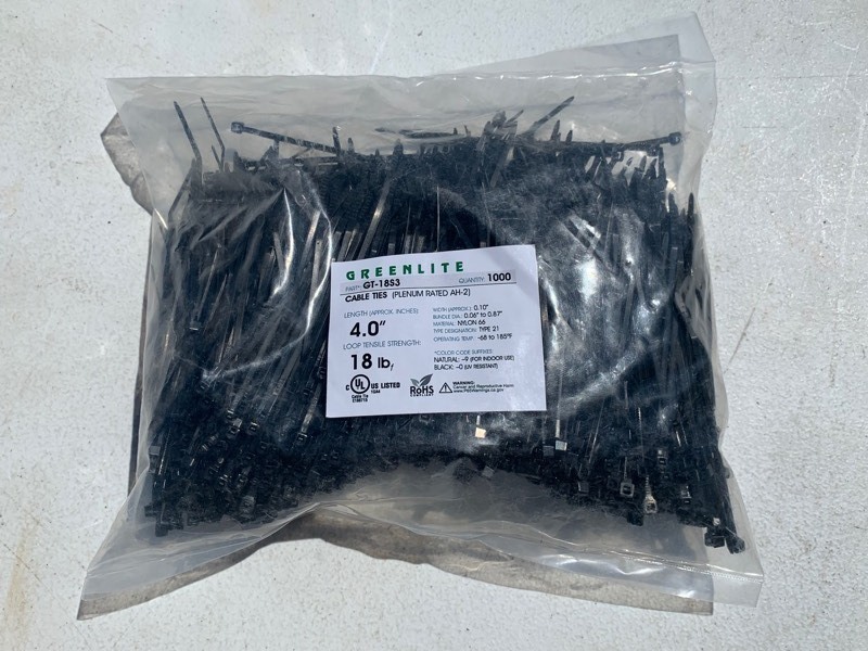lot 197 image: 1 New Bag of 1000 Greenlite 4 Cabel Ties