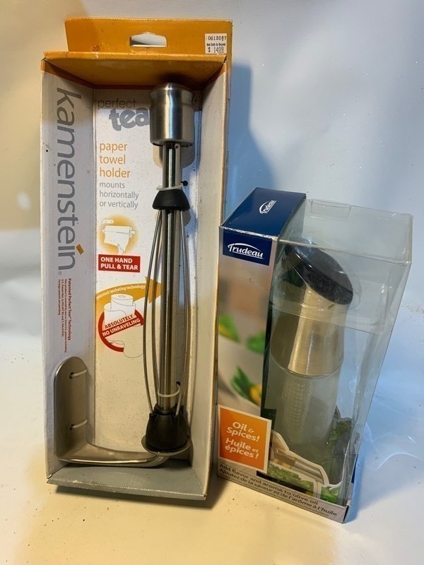 lot 228 image: Paper Towel Holder and Trudeau Oil & Spice Container