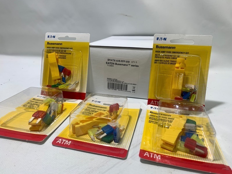 lot 229 image: New Box of 5 Eaton Bussmann High AMP Fuse Emergency ATM Kit