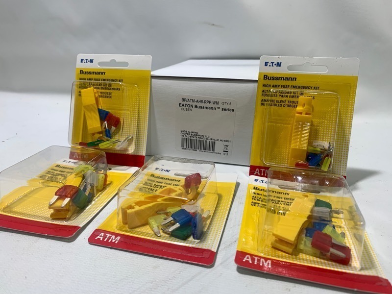 lot 231 image: New Box of 5 Eaton Bussmann High AMP Fuse Emergency ATM Kit
