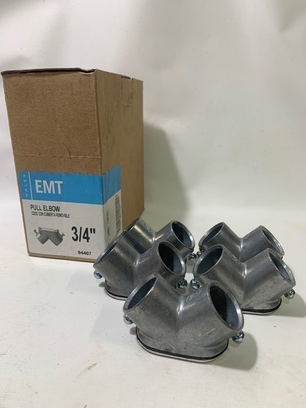 lot 270 image: 1 New Box of 5 Halex EMT 34 Pull Elbow