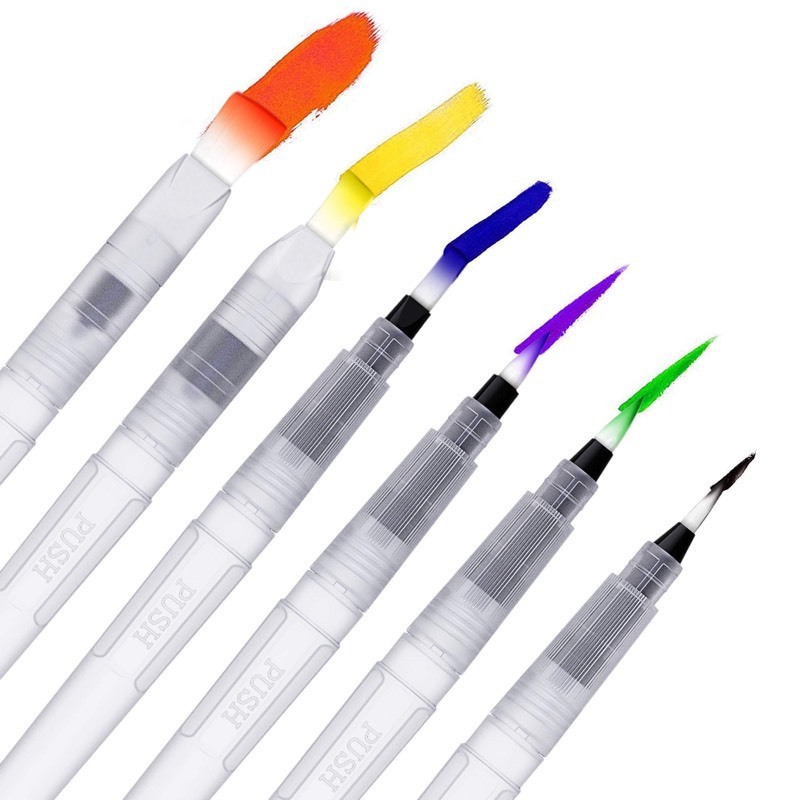 lot 155 image: New Juvale Set of 6 Water Coloring Painting Brushes Pens