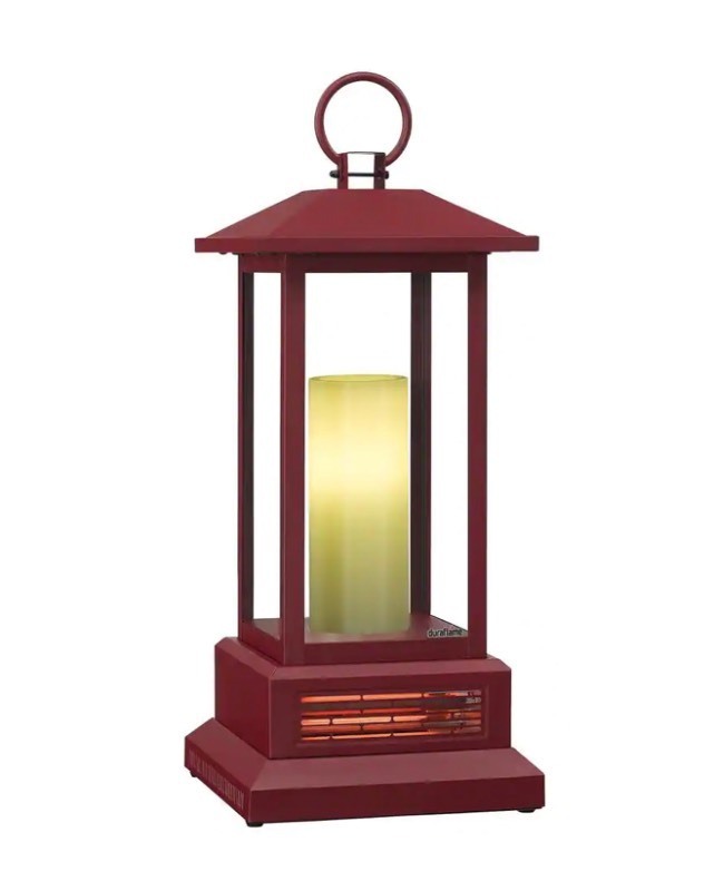 lot 6 image: Duraflame 28 Burgundy Electric Lantern w Color Changing Light and Infrared Heat