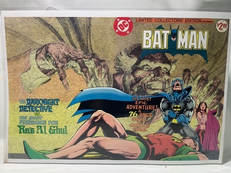 lot 666 image: DC Comics Limited Collectors Edition Bat-Man Ras Al Ghul Print 13x19