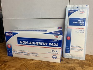 lot 42 image: New Box of 75 Dukal Sterile Non-Adherent Pads 3x8