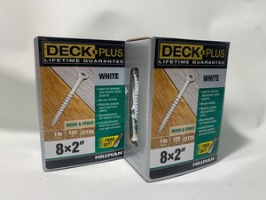 lot 60 image: 2 New Boxes of 250 Hillman Deck Plus 8x2 White Wood & Fence Nails