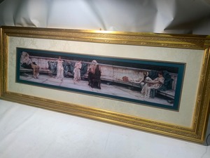 lot 68 image: Large Elegant Gold 22x53 Framed Roman Empire Elites Posing