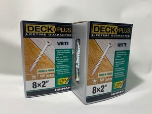 lot 55 image: 2 New Boxes of 250 Hillman Deck Plus 8x2 White Wood & Fence Nails