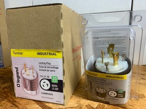 lot 89 image: 3 New Legrand Black Turnlok Industrial Locking Plug