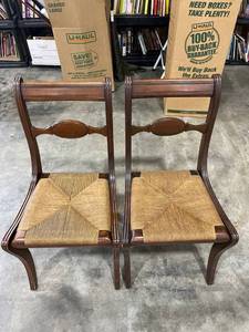 lot 1007 image: Set of two rattan chairs