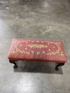 lot 1010 image: Needlepoint ottoman 30 x 14 x 16