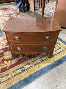 lot 1017 image: Two drawer nightstand 19 x 24 x 14