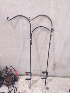 lot 1117 image: Wrought iron shepherds hooks 48 in tall