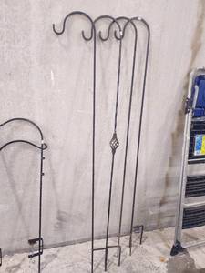 lot 1118 image: Wrought iron shepherds hooks 72 in tall