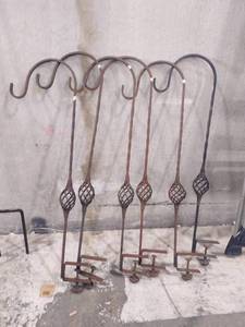 lot 1119 image: Wrought iron shepherds hooks 36 in tall