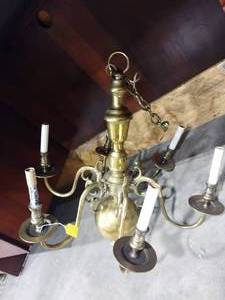 lot 1129 image: Brass light fixture