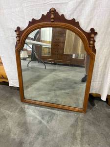 lot 1076 image: Antique wood mirror