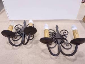 lot 1187 image: Wrought iron sconce light fixtures