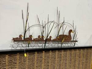 lot 1199 image: Metal and brass duck decor 48 inches