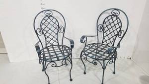 lot 2062 image: Metal doll chairs set of 2
