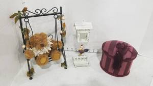 lot 2069 image: Metal doll swing and accessories
