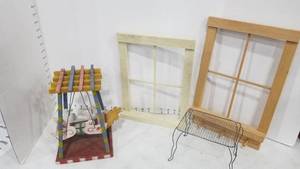 lot 2070 image: Doll swing, 2 windows and table