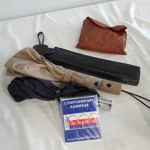 lot 3056 image: Umbrellas, rubber shoe protectors and more