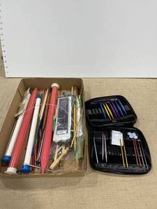 lot 1313 image: Knitting needles and other knitting items