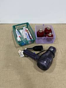 lot 1348 image: Toiletry items, Christian Dior poison and a blow dryer