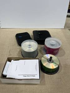 lot 1374 image: CDs, CD holder and floppy disc cd mailers