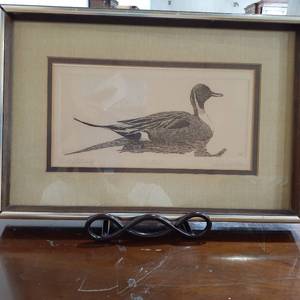 lot 1566 image: Artist proof. Dell Weller. 14x9.5. Comes with stand