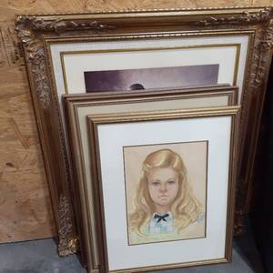 lot 1569 image: Nice gold frames. From 18 x 22 to 32 x 28