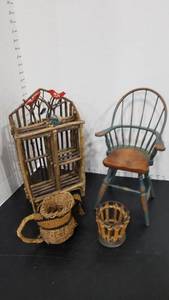 lot 2160 image: Doll furniture and accessories