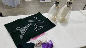 lot 2222 image: Doll forms 12 tall, blanket, hangers and more