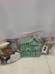 lot 2473 image: Doll house and sewing items
