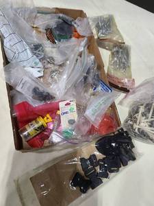 lot 4109 image: Bags of nails, screws, drapery hooks, more