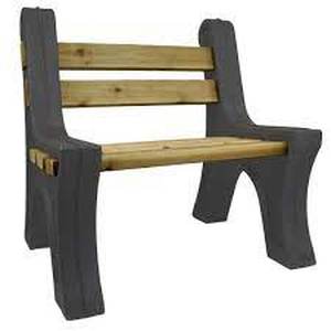 lot 2843 image: RTS Home Accents Graphite Polyethylene IndoorOutdoor Bench Ends (1 PAIR)